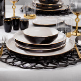 Schafer Adel Black 56 Parça Yemek Takımı Siyah